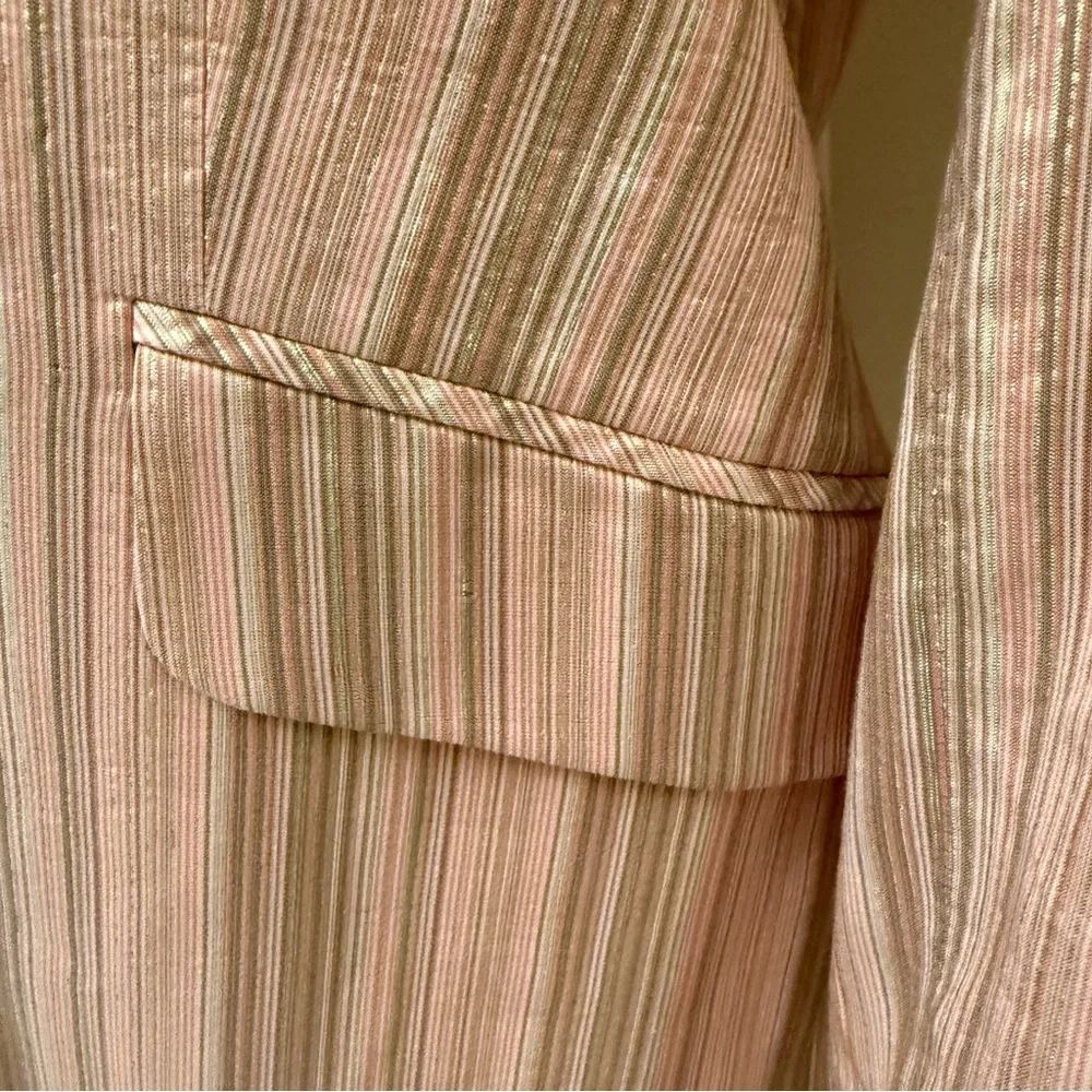 Maison de Bonneterie Blazer 42 Pink Metallic Stripe Amsterdam Designer Jacket